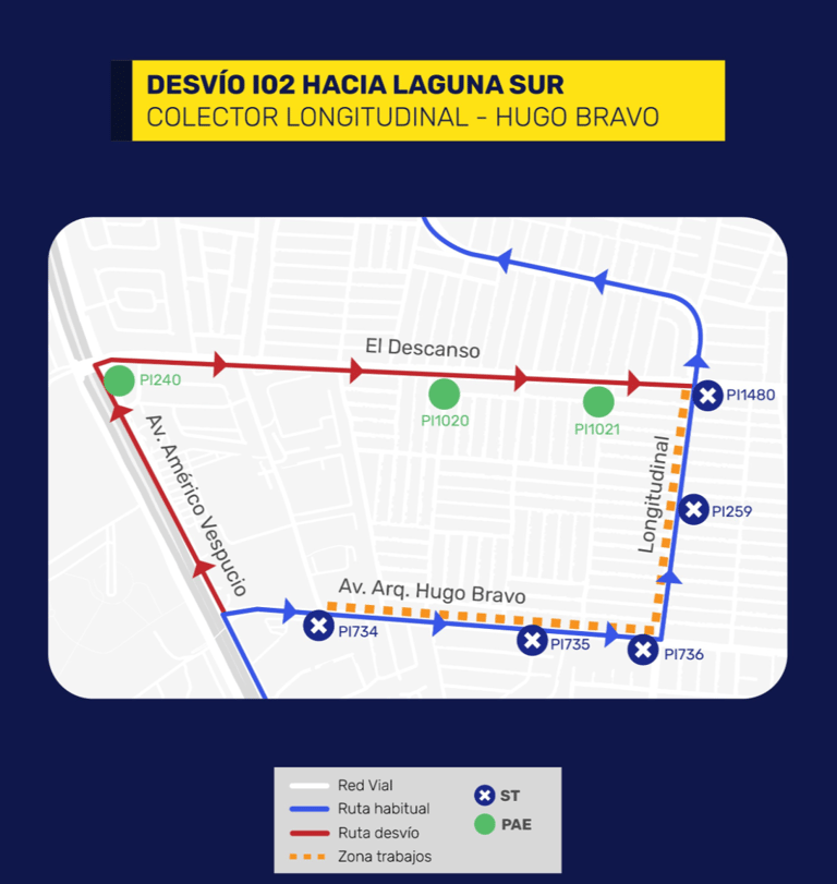 desvíos del tránsito en maipu