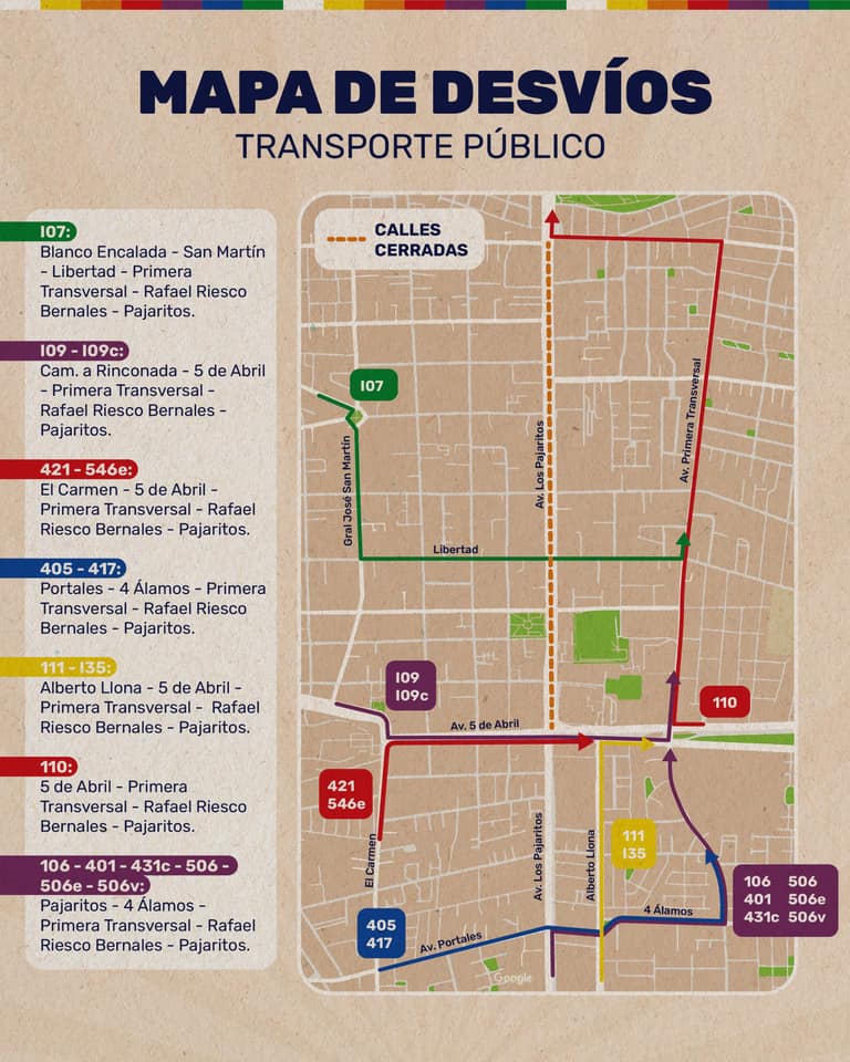 Conoce el cierre y desvío de calles en Maipú este sábado por el «día de la Pachamama»
