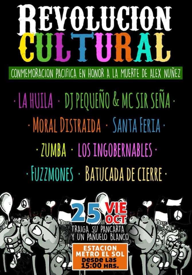 Revolución cultural en honor de Alex Nuñez