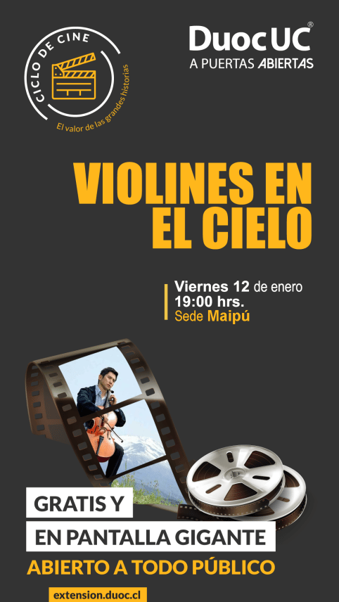 Conoce la cartelera del ciclo de cine de Duoc Maipú para el mes de enero