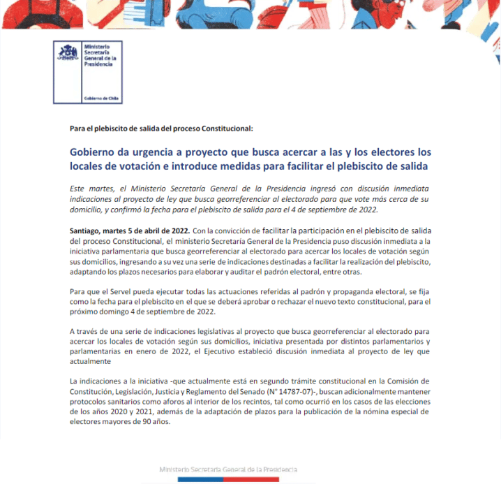 locales de votación plebiscito