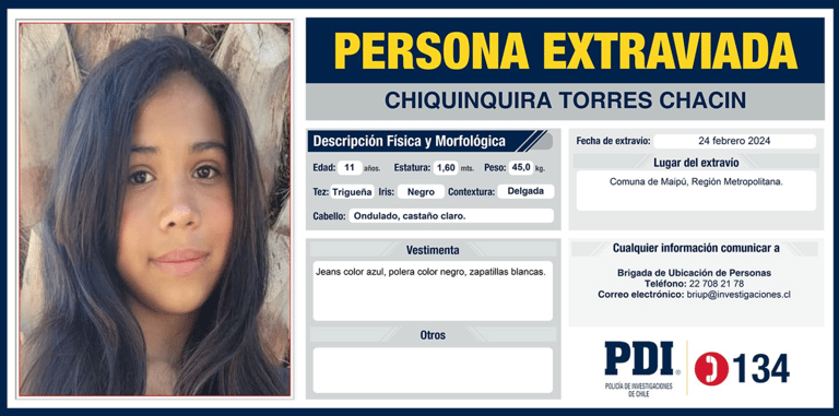 niña perdida maipu