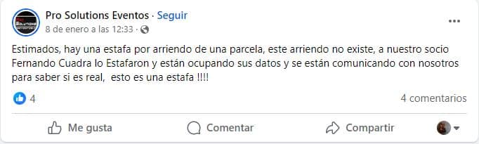 Alerta de estafa por sujeto que ofrece inexistente arriendo de parcela en Peñaflor y cabaña en El Quisco
