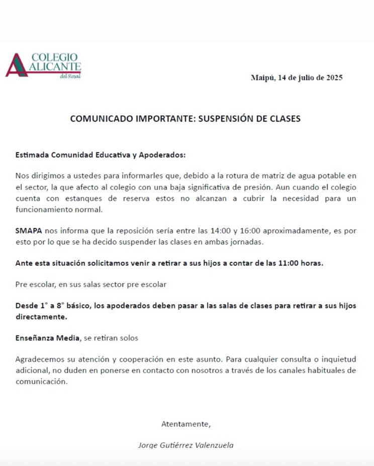Rotura de matriz en La Farfana: SMAPA anuncia corte del suministro hasta las 14:00 horas