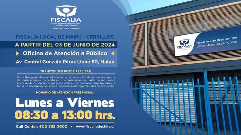 Fiscalía Regional Occidente inauguró Oficina de Atención de Público en Maipú