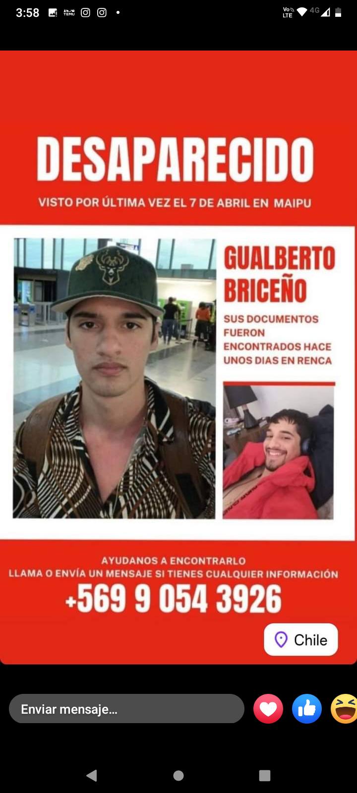 joven desaparecido