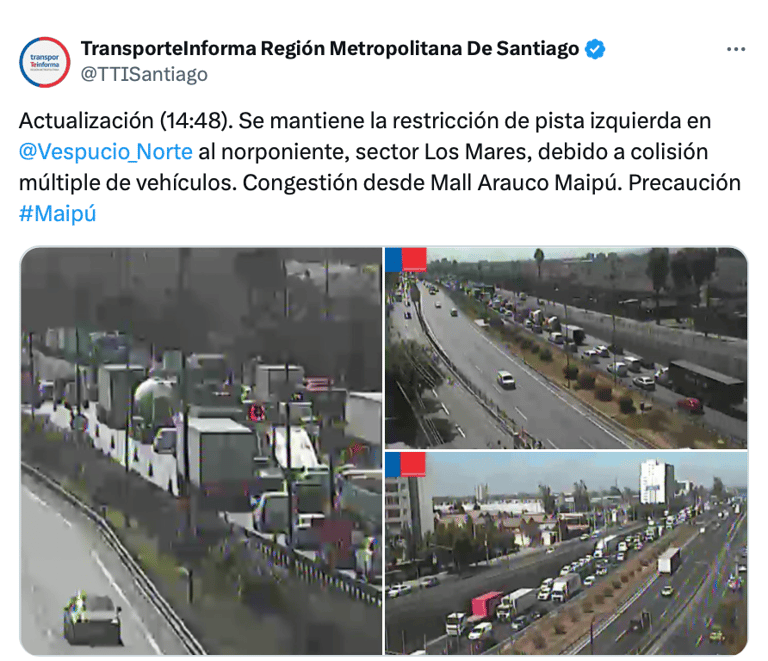 accidente colisión multiple