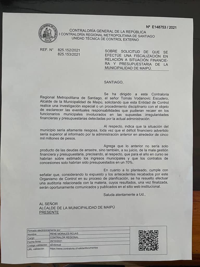 respuesta contraloría