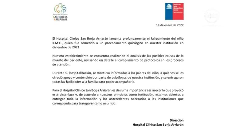 comunicado hsba hijo fallecido