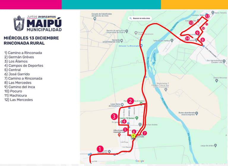 Caravana Navideña Municipal: revisa cuáles serán los recorridos en Maipú