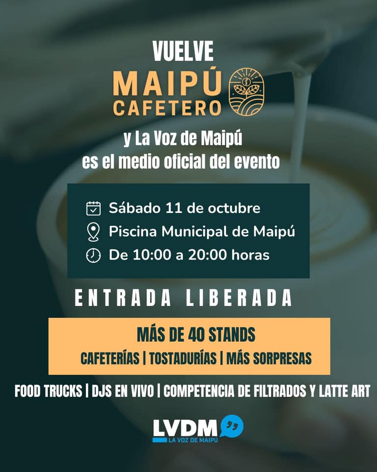 Maipú Cafetero, sábado 11 de octubre de 10 a 20 hrs.