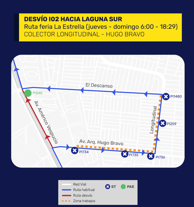 desvíos del tránsito en maipu