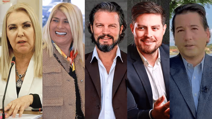 Algunos de los 14 diputados que obtuvo el Partido de la Gente en las elecciones. De izquierda a derecha: Pamela Jiles, Zandra Parisi (hermana de Franco Parisi), Cristian Contreras "Dr. File", Juan Marcelo Valenzuela y Javier Olivares.