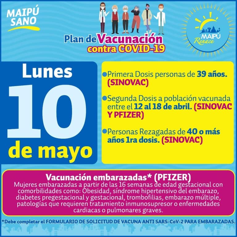 Vacunación en Maipú: Comenzó el proceso para los vecinos y vecinas menores de 40