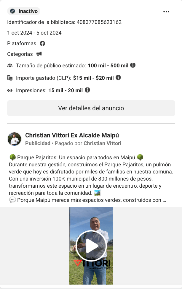 Esto es lo que han gastado los candidatos a alcalde de Maipú en publicidad de Instagram y Facebook