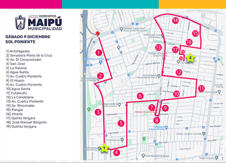 Caravana Navideña Municipal: revisa cuáles serán los recorridos en Maipú