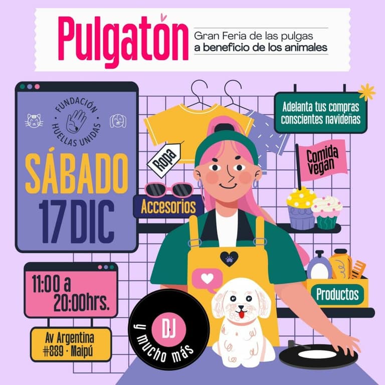 Fundación Huellas Unidas anuncia «Pulgatón por los animales» para el 17 de diciembre