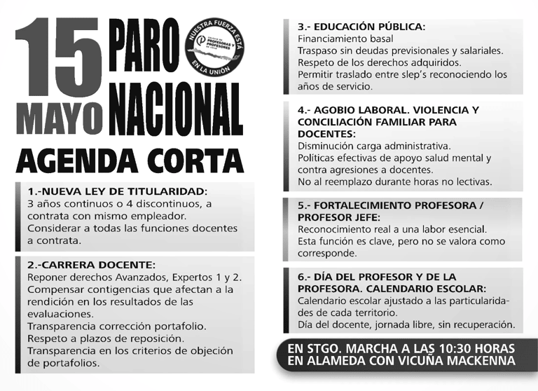 Paro nacional de profesores en Maipú
