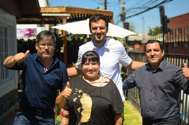 Los concejales (de izq a der) Abraham Donoso, Marcela Silva y Pedro Delgadillo se sumaron a la candidatura de Vodanovic
