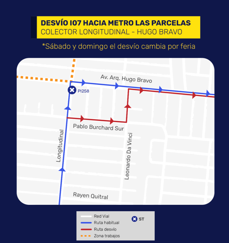 desvíos del tránsito en maipu