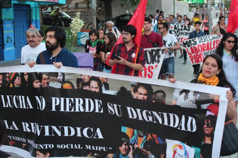 Trabajadores y trabajadoras de Maipú se hacen presente en el Paro Activo de la CUT