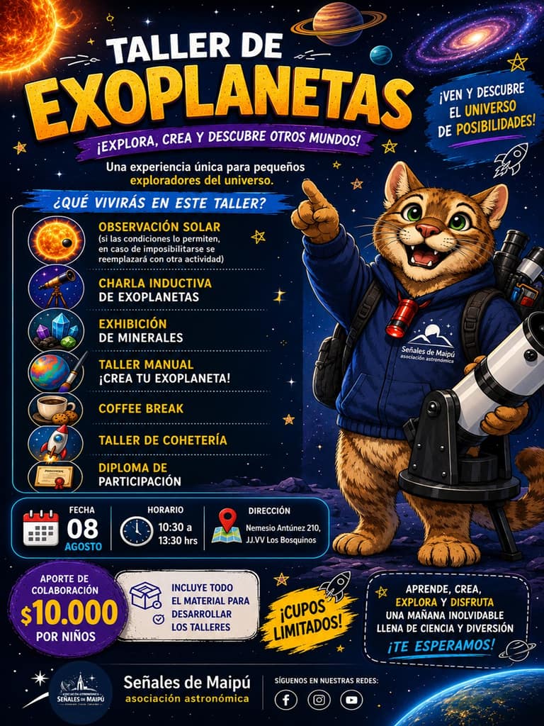 Club de astronomía de Maipú celebra el Día del Niño con taller de exoplanetas