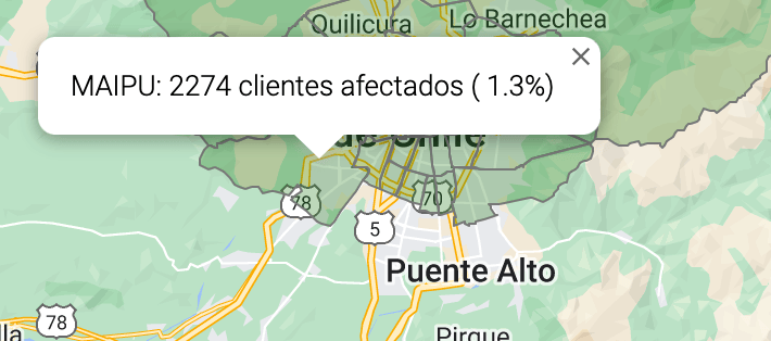 Cortes de luz: se registran más de 2 mil clientes afectados en la comuna