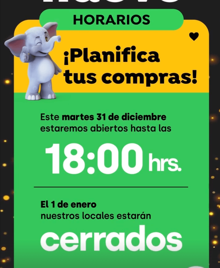 horario de cierre jumbo