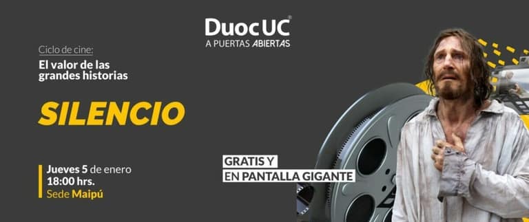 Ciclo de cine gratis: Duoc UC sede Maipú ofrecerá funciones para los vecinos