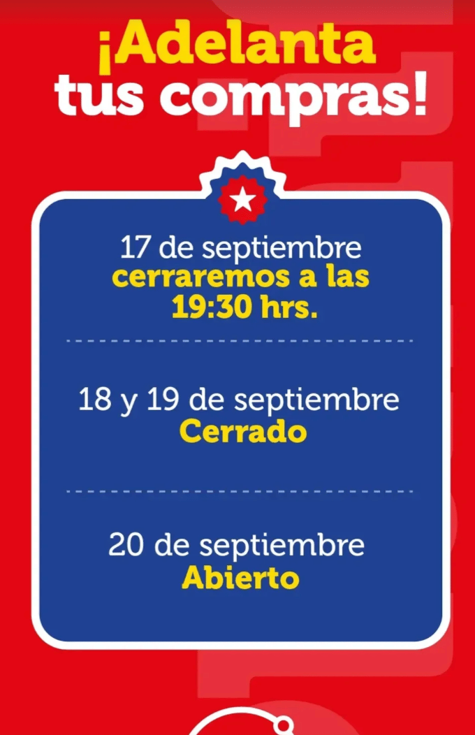 horario de los supermercados en maipu