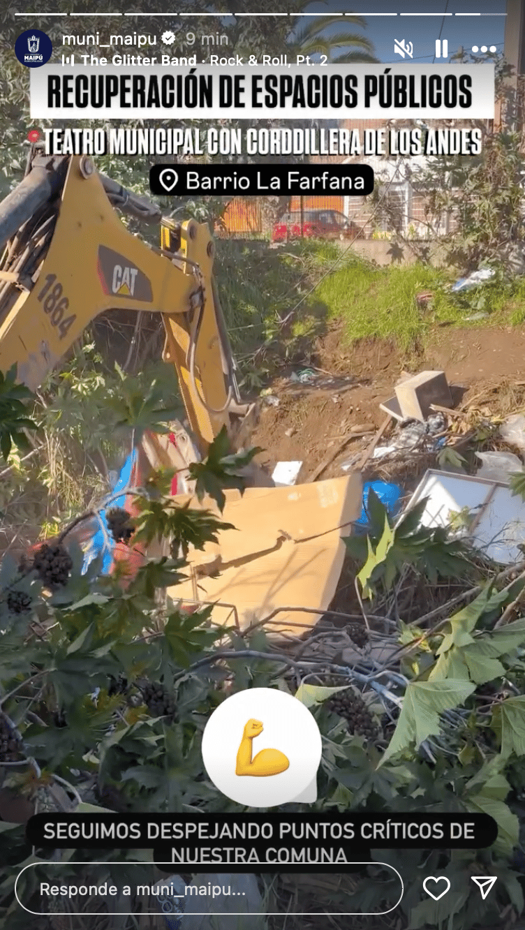 Municipalidad retira ruco que se ubicaba a un costado del canal Rinconada en La Farfana tras trabajo coordinado con vecinos y canalistas