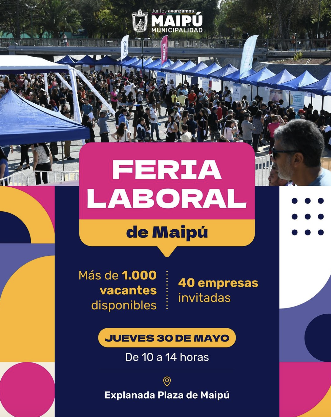 Más de mil vacantes de empleo tendrá la Feria Laboral 2024 de Maipú