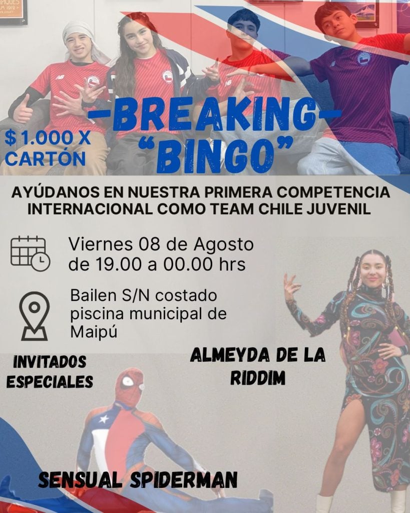 Cuando el breakdance te cambia la vida: conoce la historia de los seleccionados maipucinos Diego Salinas y Nicolás Huaiquio 4 Bingo para seleccionados de breaking