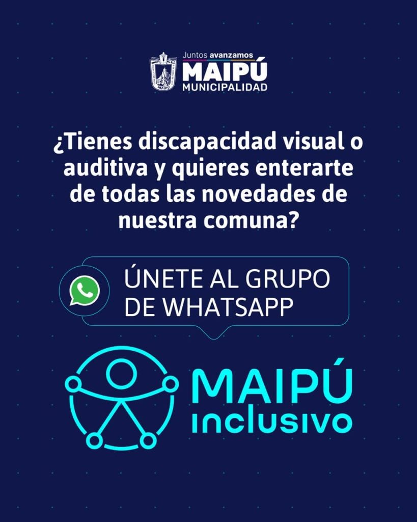 Municipalidad de Maipú lanza grupo de WhatsApp exclusivo para personas con discapacidad 1 whatsapp personas con discapacidad