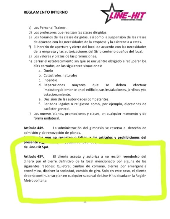 Cierre gimnasio Line Hit