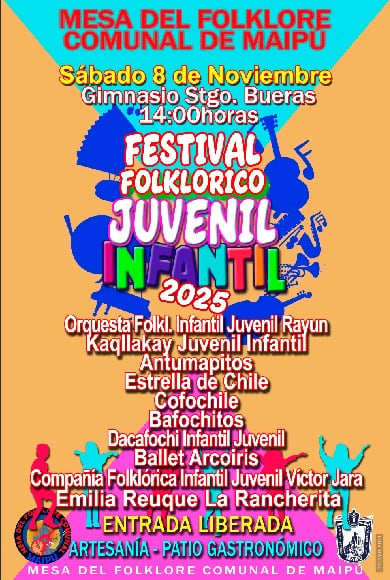 Fin de semana cultural en Maipú: revisa las actividades organizadas por la Mesa del Folklore para este sábado y domingo 1 eventos culturales organizados por la mesa del folklore de Maipú