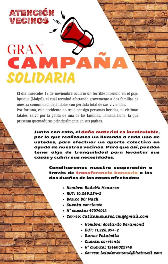 afiche ayuda tras incendio