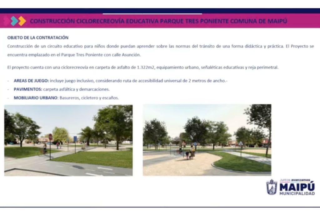 Concejo aprueba Ciclo Recreovía Educativa en Parque Tres Poniente: conoce cómo será el circuito 2 ciclo recreovia tres poniente