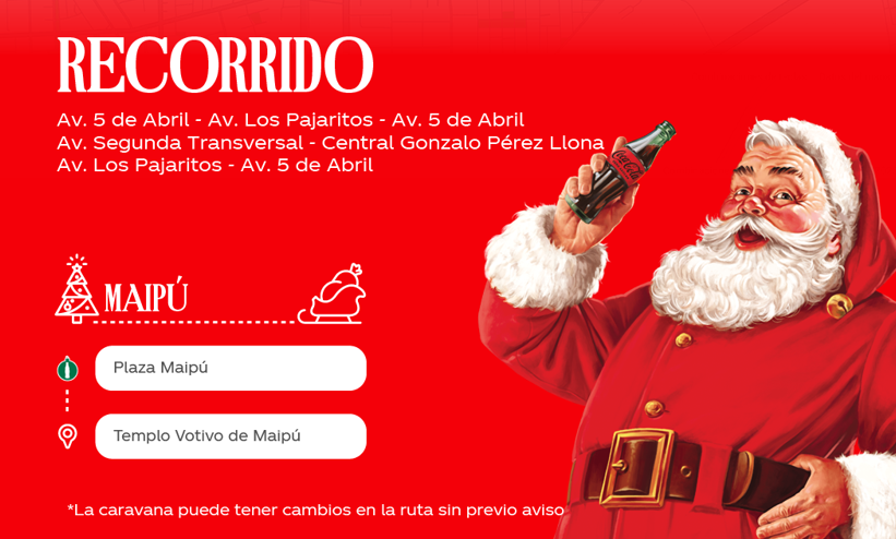 La Caravana Navideña Coca-Cola vuelve a iluminar Maipú: revisa horarios y por dónde pasará 2 Caravana Navideña Coca-Cola en Maipú