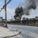 incendio de camión frente al Mall Arauco Maipú