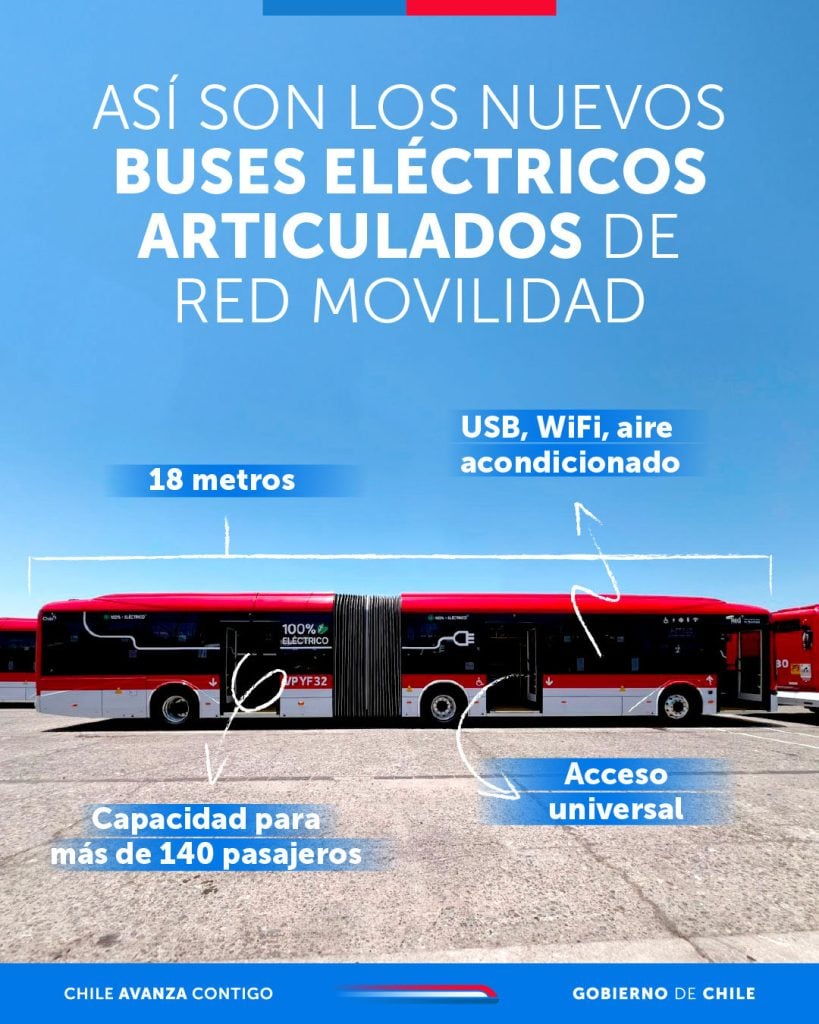 nuevos buses articulados eléctricos llegan a Maipú