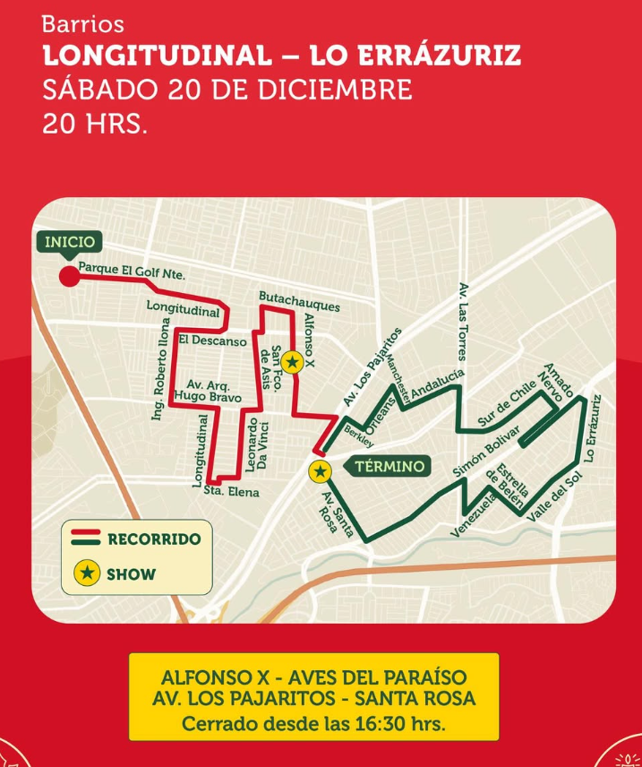 La Caravana Navideña pasará por los barrios Los Bosquinos, Los Héroes, Longitudinal, Lo Errázuriz y Sol Poniente este fin de semana 3 image 30