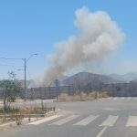 incendio de pastizales cerca de la Ruta 78