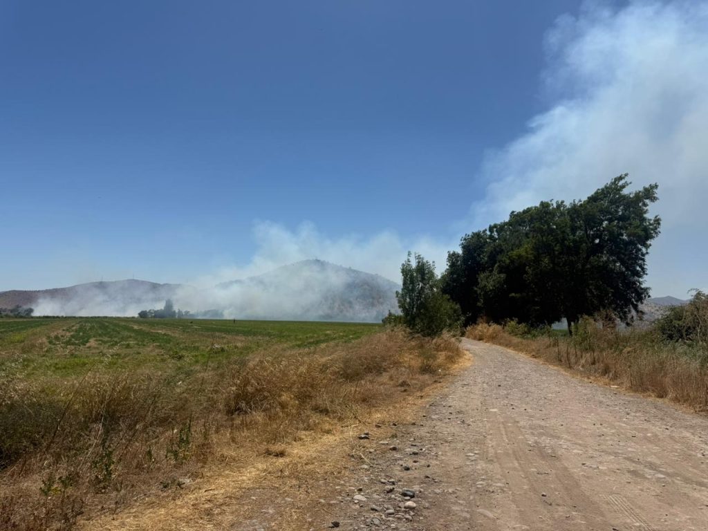 incendio de pastizales en Maipú