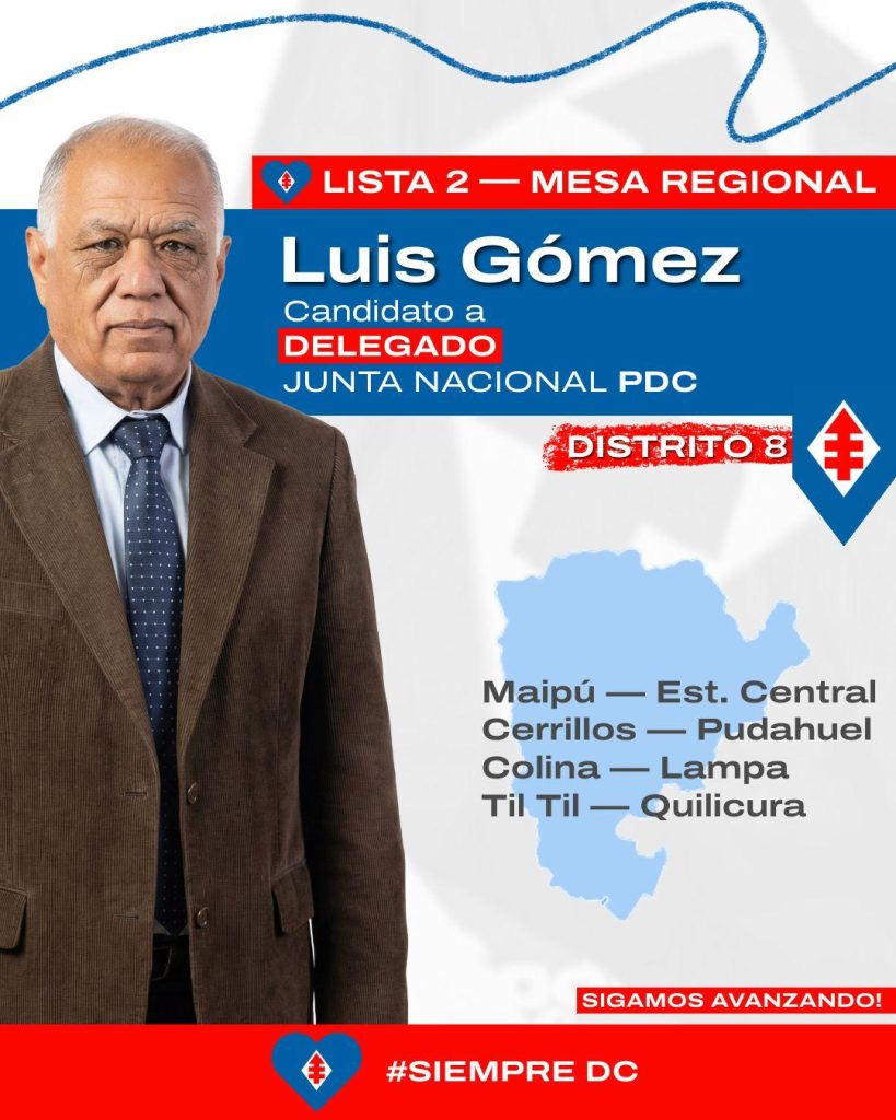 Elecciones DC: El "histórico" Luis Gómez busca representar a Maipú en la Junta Nacional con un llamado a la unidad 3 Foto Luis Gomez