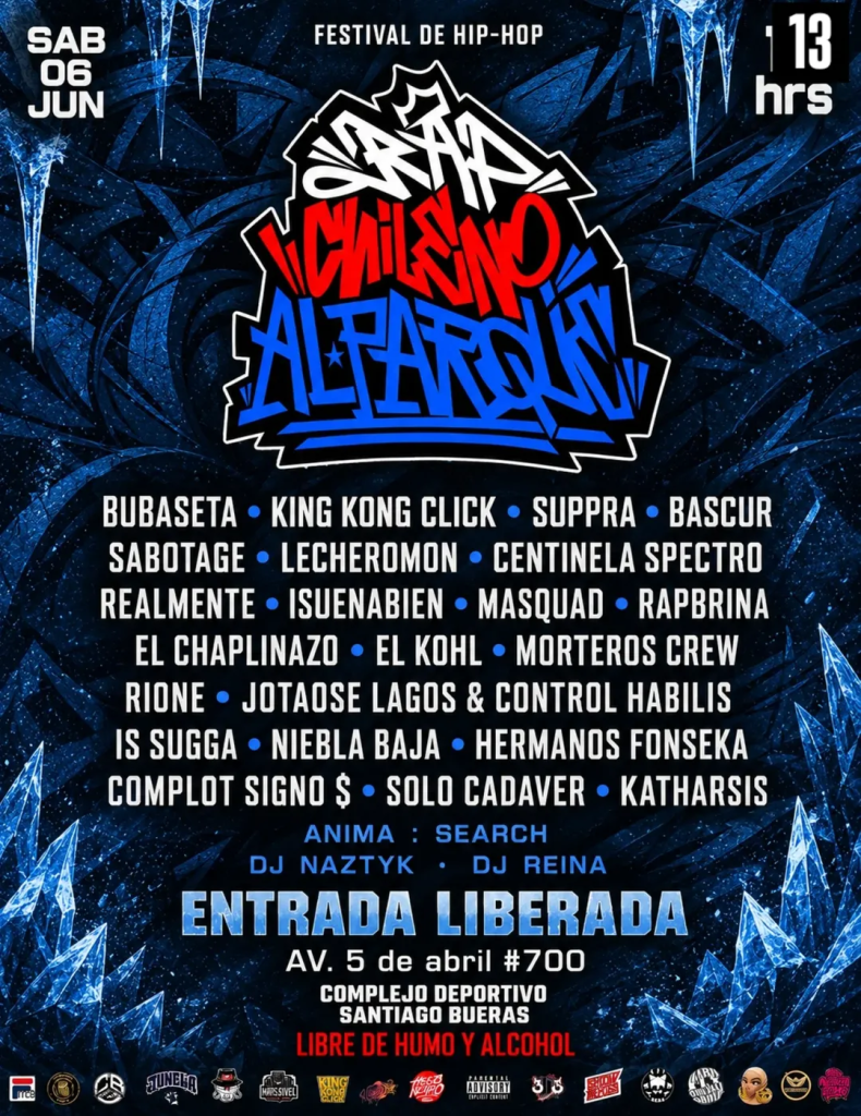 Este sábado es «Rap Chileno al Parque» en Maipú: lo que debes saber de este evento gratuito 1 712065482 17998865081954555 7041732969441019641 n 1