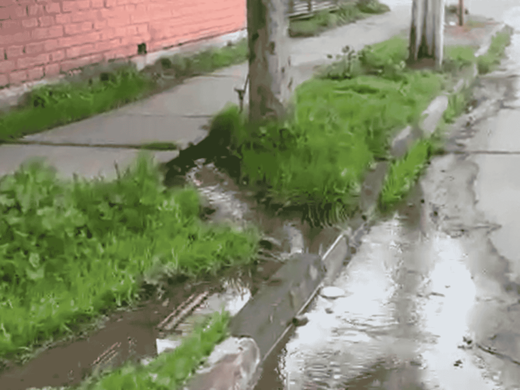 Fuga de agua en calle Capri